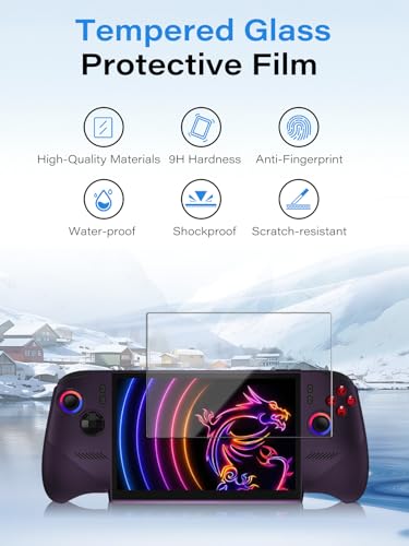 3 Pack Screen Protector for MSI Claw 8 EX AI+ CG3EM Handheld Game Console, Tempered Glass, 9H Hardness, Anti-Scratch, Bubble Free, HD Clarity