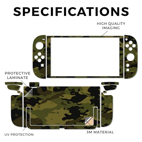 Gaming Skin Compatible with Nintendo Switch 2 Console Only - Green Camouflage - Premium 3M Vinyl Protective Wrap Decal Cover - Easy to Apply | Crafted in The USA by MightySkins - color: Green Camouflage, size: Switch 2 Console Skin Only, style: Matte Fini