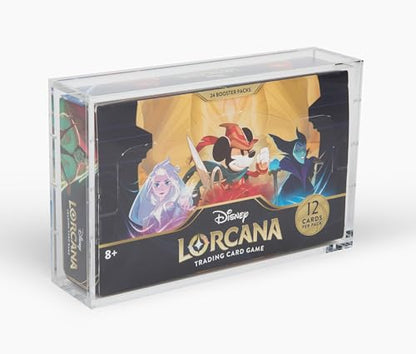 Break Tradition Lorcana Booster Box Acrylic Display Case - Compatible with Disney Lorcana TCG Booster Boxes - UV Protection, Strong Magnetic Closure, 5mm Thick Walls