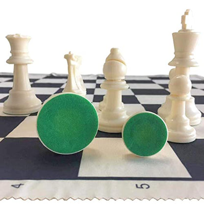 HOLYKING 19" Roll Up Chess Board Set - Portable Travel Chess Game with Weighted Plastic Pieces & No-Wrinkle Cloth Chessboard for Kids Adults Beginners - Includes Extra Queens & Cotton Carry Bag - size: 19 Inches