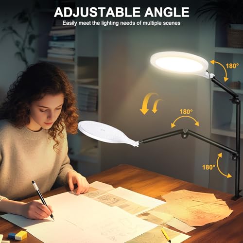 Ring Light for Streaming, 10'' Full Screen LED Ring Light for Desk with 360° Adjustable Arm, Video Conference Lighting for Zoom Meetings, Live Streaming, Podcast, Content Creator, TikTok, YouTube