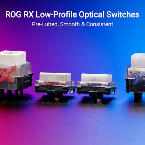ASUS ROG Falchion RX Low Profile Wireless Gaming Keyboard – 65% Compact TKL, Tri-Mode Connectivity, ROG RX Red Optical Switches, RGB, Touch Panel, Keyboard Cover, PC/Mac Support - White - color: White, size: Red Switch (Low Profile), style: Low Profile Re