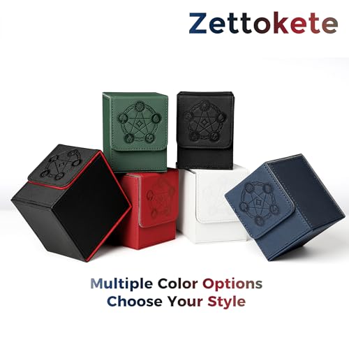 Card Deck Box with 2 Dividers, MTG Commander Deck Box Holds 100+ Double-Sleeved Cards, Leather Magnetic Deck Case Compatible with Magic TCG CCG Cards, Pink/Elf - color: 4. Pink,Elf 01, size: 100 Double-sleeved Cards Vertical