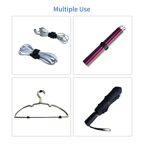 100 PCS 6 Inches Black Reusable Cable Ties, Adjustable Cord Straps, Cable Organizer, Cord Wrap and Hook Loop Cords Management - size: 6inches-100PCS