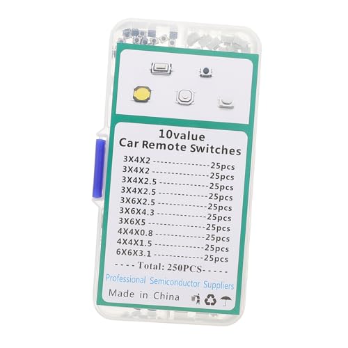 BESTOYARD 250pcs Car Switch Buttons Tactile Push Button Switch Kit Arcade Game Parts Replacement for Automotive