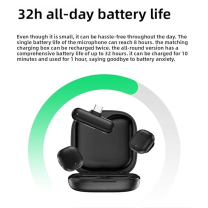 Wireless Microphone Lavalier for iPhone/Android PC with AI Noise Cancellation, Gaming Mic, Phone Mic, Interview Microphone of 48kHz/24bit Studio Sound - (Android) - color: Android