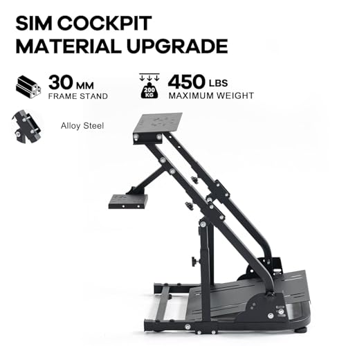 Anman Strengthen Stability Racing Wheel Stand fit for Logitech/Thrustmaster/PC/Fanatec G27,G29,G920,G923,T150,T248,T300,TMX,Upgrade Steering Shifter Mount Cockpit,Wheel Shifter Pedals NOT Included