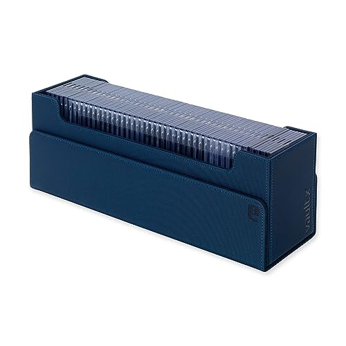 Vault X Card Storage Box, Exo-Tec Material, Detachable Magnetic Lid, with Dividers & Foam Fillers, for Trading Cards (Blue)