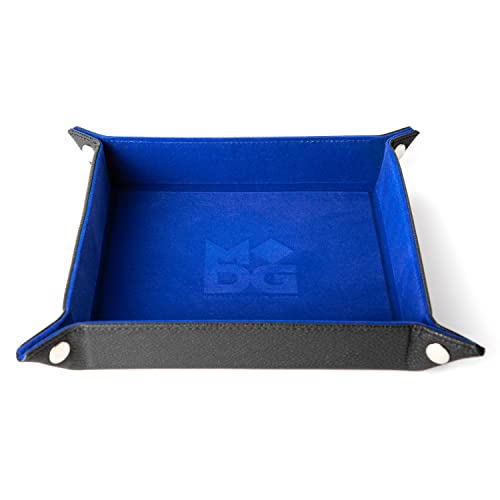 FanRoll Fold Up Velvet Dice Tray w/PU Leather Backing: Blue, Role Playing Game Dice Accessories for Dungeons and Dragons - color: Blue