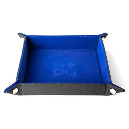 FanRoll Fold Up Velvet Dice Tray w/PU Leather Backing: Blue, Role Playing Game Dice Accessories for Dungeons and Dragons - color: Blue