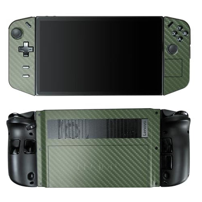 Carbon Fiber Gaming Skin Compatible with Lenovo Legion Go - Solid Olive - Premium 3M Vinyl Protective Wrap Decal Cover - Easy to Apply | Crafted in The USA by MightySkins - color: Solid Olive, style: Carbon Fiber Textured Finish