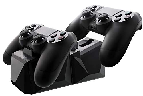 Nyko Charge Block Duo - 2 Port Controller Charging Station with Patented Charging Dongles and Micro-USB/AC Power Cord for PlayStation 4 - style: Duo