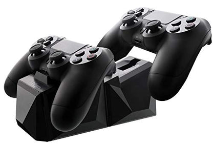 Nyko Charge Block Duo - 2 Port Controller Charging Station with Patented Charging Dongles and Micro-USB/AC Power Cord for PlayStation 4 - style: Duo