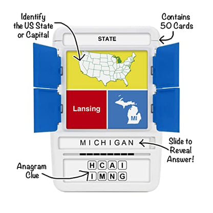 US States & Capitals Flash Cards | All 50 States and Capitals to Learn | Fun and Functional Case | Ultimate Flashcards for United States Geography | Card Games for Kids and Adults | Ages 6+ - style: US States & Capitals