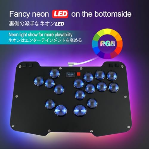 BITFUNX Duelpad Leverless Controller Arcade Stick, Zen16 Arcade Controller for PC/PS3/PS4/PS5/Switch/Steam, All-Button Arcade Fight Stick with SOCD/TURBO/Custom RGB/Hot-Swap/Low-Profile Switch - size: Large
