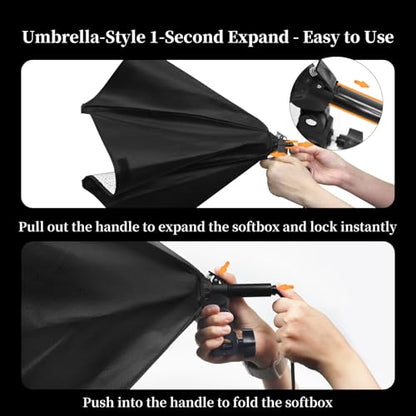 16"x16" Softbox Lighting Kit, 95W 3000K-7500K Dimmable LED Studio Light with Remote Control, Adjustable Stand & Carry Bag for YouTube Video, Streaming, Zoom Calls - size: 1-Pack