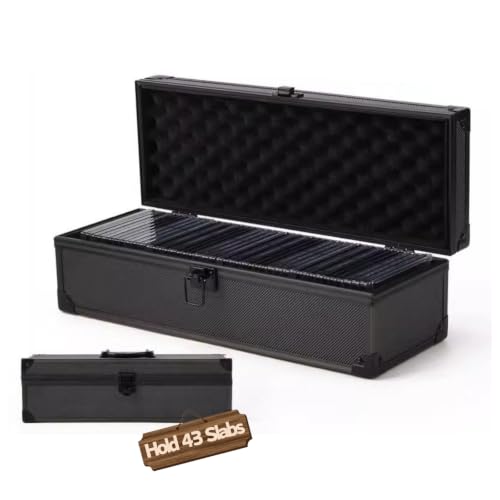 Trading Card Storage Case for Graded Cards, Holds 43 Magnetic Card Holders or Card Slabs, Hard Shell Card Organizer Box with Foam Protection for Sports Cards & Collectible Trading Cards