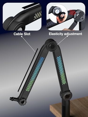 SUNMON RGB Mic Arm – Adjustable Boom Arm with Rhythm RGB Lighting for Blue Yeti, HyperX QuadCast, Rode, Fifine AM8, and More – Perfect for Podcasting, Streaming, and Gaming - color: Pickup Light Boom Arm