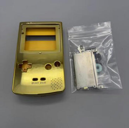 IPS Housing Shell Cover with Buttons Conuctive Pads Screws for Gameboy Color GBC Console (Chrome Gold) - color: Chrome Gold
