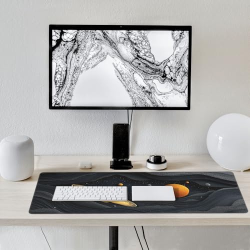 Large Gaming Mouse Pad, 3D Hexagon Design, Non-Slip Rubber Base, Colorful Desk Mat, 35.4" x 15.7", for Gamers and Office Use - color: Large 3D Line Gaming