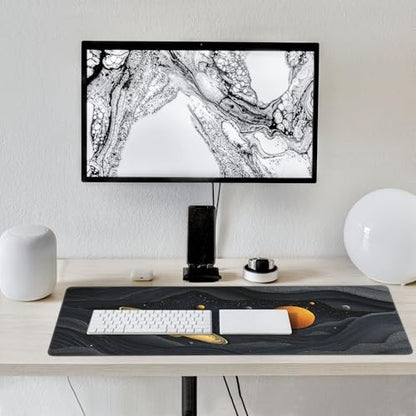 Large Gaming Mouse Pad, 3D Hexagon Design, Non-Slip Rubber Base, Colorful Desk Mat, 35.4" x 15.7", for Gamers and Office Use - color: Large 3D Line Gaming