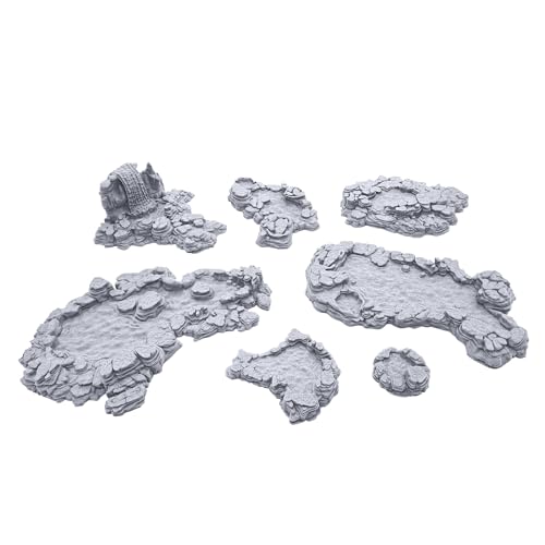 EnderToys Grotto Cavern Pools by Printable Scenery, 3D Printed Tabletop RPG Scenery and Wargame Terrain 28mm Miniatures