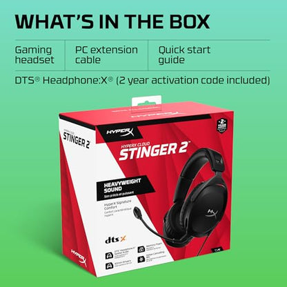 HyperX Cloud Stinger 2 – Gaming Headset, DTS Headphone:X Spatial Audio, Lightweight Over-Ear Headset with mic, Swivel-to-Mute Function, 50mm Drivers, PC Compatible, Black (Pack of 10) - color: Black, size: Wired (Pack of 10), style: Wired