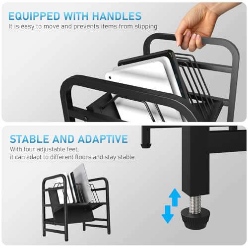 Chromebooks Charging Station 12-Slot Open Charging and Storage Rack with Leveling Feet for iPads, Tablets and Laptop Computers – Ideal for Classrooms, Offices, and Libraries