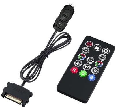 ShakingTank Mini ARGB PC Fans Controller Kit for RGB Case Fans, PC ARGB LED Strip，14 Key-17Key Remote Control Switch Colors Fan - style: 14 KEY ARGB PC Fans Controller Kit