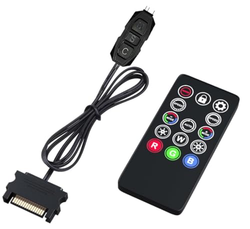 ShakingTank Mini ARGB PC Fans Controller Kit for RGB Case Fans, PC ARGB LED Strip，14 Key-17Key Remote Control Switch Colors Fan - style: 14 KEY ARGB PC Fans Controller Kit