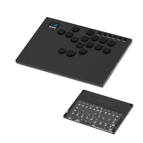 NLOFIN Leverless Arcade Stick 16Keys All-Button Leverless Controller(Black) | Custom RGB Arcade Fighting Stick,for PS4/PS5/PC/Switch/Steam, Aluminum Controller,Supports Hot-Swap&SOCD - color: Black