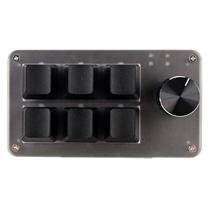 Zyyini Mini Macro Mechanical Gaming Keyboard, USB Red Switch Plug and Play One Handed USB PC Keypad, Ergonomic Customized Knobs, for for Vista, for Linux, for OS X (6 Keys