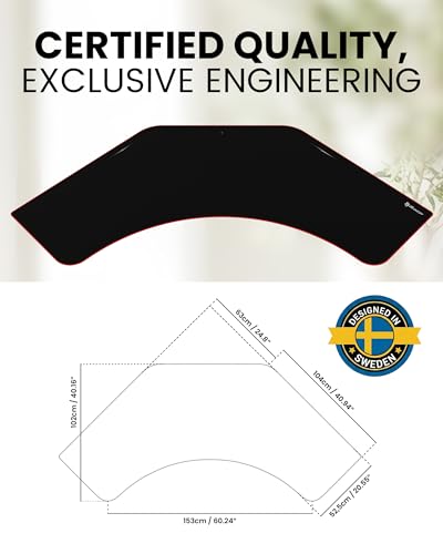 Arozzi Arena Angelo Gaming Desk Pad Black | Desk-Wide Microfiber, 88.6 x 28 in, Anti-Slip Rubber Base, Water-Resistant, Machine Washable - color: Angelo Black