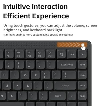NuPhy Node75 Wireless Mechanical Keyboard, 75% Hot Swappable Custom Low Profile Keyboard, 84 Keys Computer Gaming Keyboards, Supports Touch Gestures, PBT Keycaps, RGB Backlit, Bluetooth/2.4GHz/USB-C - color: Gray, size: Low-Profile Brown Nano Switch