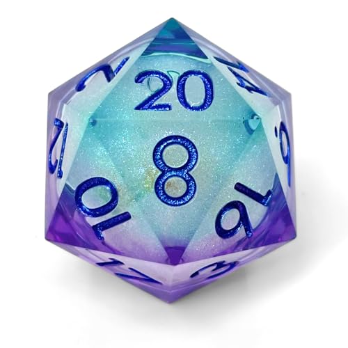 Sage's Portal Souls Liquid Core D20 33mm Chonky Sharp Edge Resin Die DND Dice for Dungeons and Dragons RPG Tabletop TTRPG (Lovers Souls) - color: Lovers Souls