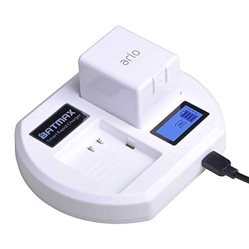 Rapid LCD USB Dual Battery Charging Station for Arlo Pro,Arlo Pro 2 & Arlo Go Wireless Home Security Camera System Batteries