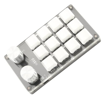 Sonew One Handed Mechanical Keyboard 12 Key Gaming Keyboard DIY Programmable Keypad for Office Gaming Lab(Black White) - color: Black White