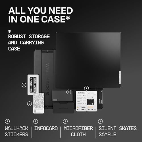 Wallhack CR-005 Glass Gaming Mouse Pad, 20x17.3 in, Black | Esport Mousepad Control Surface, Ultra-Smooth Glasspad With Silicone Backing, 3mm Tempered Glass, Carry Case Included - color: CR-005 Control | Black