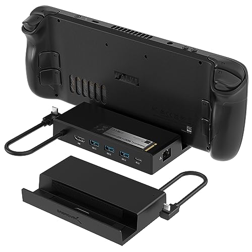 SABRENT Docking Station Compatible with Steam Deck, 7-in-1 Dock with M.2 SSD Slot, HDMI 2.0 4K@60Hz, Gigabit Ethernet, Dual USB-A 3.2 and Single USB 2.0 Ports with 90W USB-C Charging Port - size: Dock with M.2 Slot