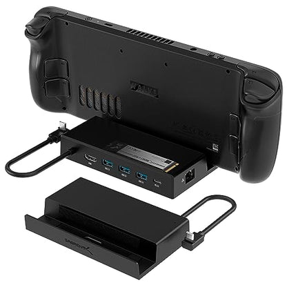 SABRENT Docking Station Compatible with Steam Deck, 7-in-1 Dock with M.2 SSD Slot, HDMI 2.0 4K@60Hz, Gigabit Ethernet, Dual USB-A 3.2 and Single USB 2.0 Ports with 90W USB-C Charging Port - size: Dock with M.2 Slot