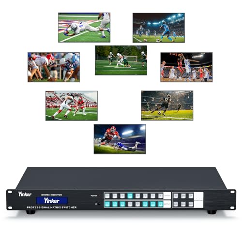 8x8 HDMI Matrix 4K@30Hz (Built-in US ADI Chip), 1U Rackmount AV Switcher, RS232+LAN Ports, 6 Control Modes, Hot Swappable, Power Off Memory, 16 Preset Scenes, EDID HDCP Compatible - size: 8 in 8 out