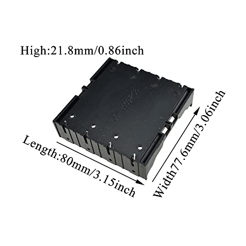 HAHIYO 3.7V 18650 4 Slots Battery Holder with Pin Less Additional Resistive Loss Allows Fully Contact Independent Batteries Bay Case Storage Box 4 PCS for DIY Toy Rechargeable Power System - style: 18650(Pin-4 Slots)-4P