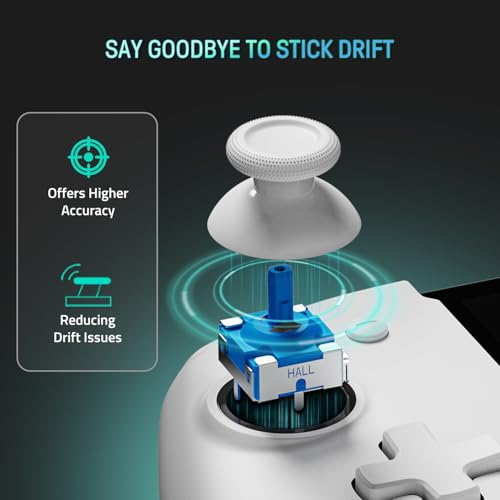 FUNLAB Switch Joypad Controllers for Nintendo Switch/OLED Joycon Replacement, Customizable Switch handheld Controller with Hall Effect Joysticks, Luminous One-Piece Controles Joypad Controller - 7 LED Colors - color: White-Eyes Pattern