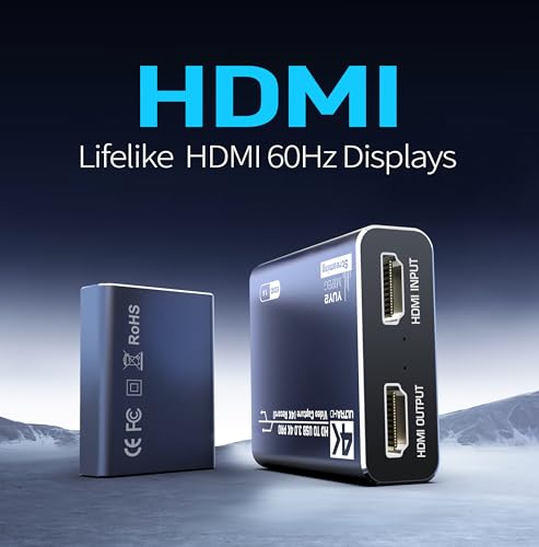 4K Video Capture Card, 1080P HDMI USB 3.0 for Streaming, Recording, Gaming (Nintendo Switch/Camera/PS4/OBS/PS5/Xbox)