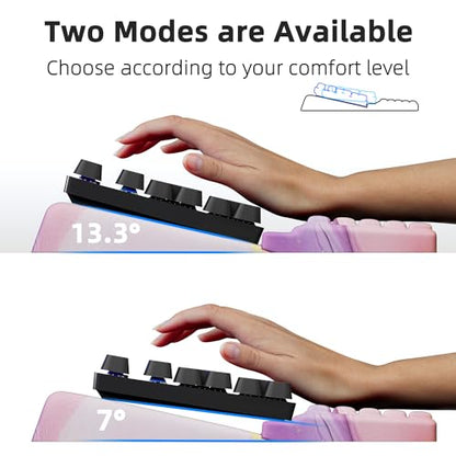Ospelelf Keyboard Wrist Rest, Comfortable Ergonomic Keyboard Stand Riser Holder for Office Home - color: Pink