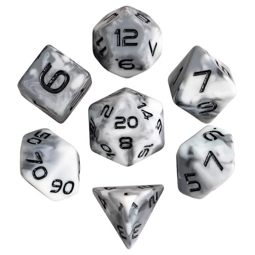 7PCS DND Dice Set Grey Polyhedral Dice Set for D&D Tabletop Games | Leather Storage Bag, DM Gift, for Dungeons and Dragons Role Playing Games - color: Camo-grey