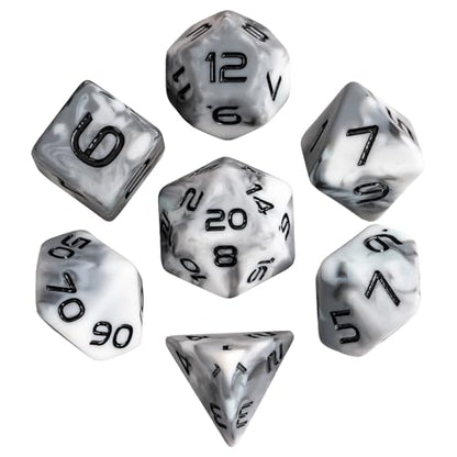 7PCS DND Dice Set Grey Polyhedral Dice Set for D&D Tabletop Games | Leather Storage Bag, DM Gift, for Dungeons and Dragons Role Playing Games - color: Camo-grey