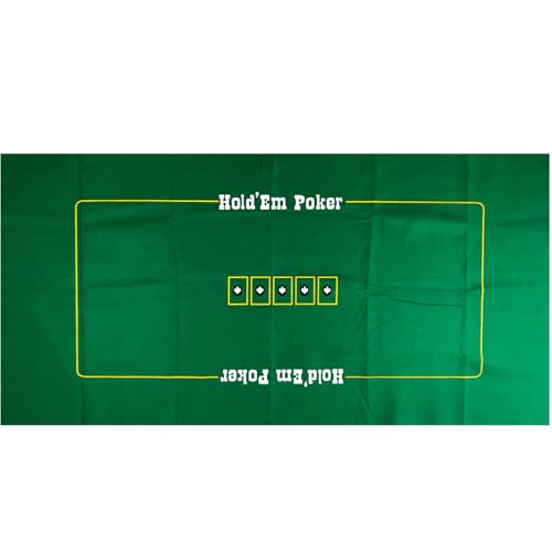 Poker Table Game Mat Layout - 36" x 72" Rectangle Las Vegas Style Green Casino Felts Table Top Cover, Great for Poker Game Night Events Theme Party Fundraisers & Gatherings - size: 36" x 72", style: Texas Holdem