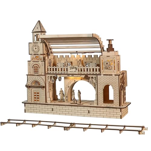 Music Park 3D Wooden Puzzle, Big Ben Clock | Real working Big Ben clock wooden model kits for adults. Craft kits. Christmas and birthday gift for adults. - color: Station