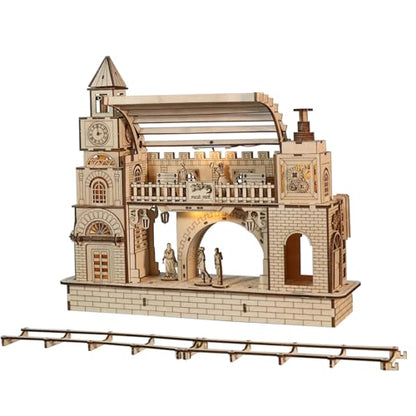 Music Park 3D Wooden Puzzle, Big Ben Clock | Real working Big Ben clock wooden model kits for adults. Craft kits. Christmas and birthday gift for adults. - color: Station